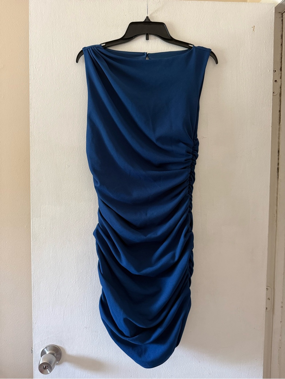 Abercrombie & Fitch Stretch Draped Mini Dress in Royal Blue Size Medium